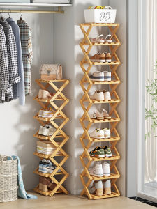 Foldable No-Install Entrance Home Multi-Layer Simple Design Student Dormitory Storage Shoe Rack New 2025 Bamboo Material