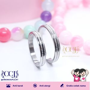 [GRATIS CETAK NAMA] Cincin Couple Titanium Anti Karat M75 | Cincin Pasangan | Cincin Hadiah | Cincin Lamaran | Cincin Tunangan | Aksesoris Pria Wanita