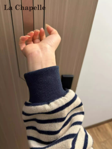 La Chapelle | Retro Striped Loose Fit Oversized Sweater Female Autumn and Winter