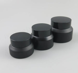 2 X 15G 30G 50G Frost Black Make up Glass Jar With Black Lids White Seal Container Cosmetic Packaging 15G Glass Cream Pot