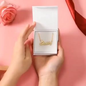 023 Kalung Custom Liontin Nama Polos Bisa Buat Nama Sendiri Lapis Emas 24k Anti Karat