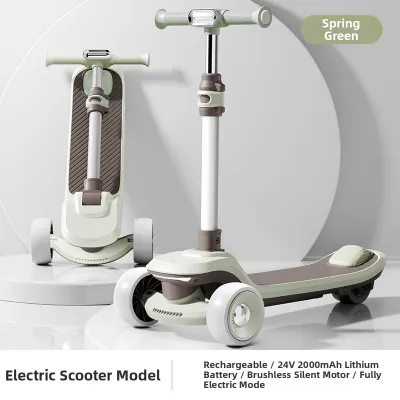 Rechargeable Childrens Electric Scooter and Balance Bike 2-in-1