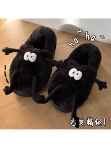 Cute Womens Winter Indoor Home Slippers Plush Warm Anti-Slip Couple Matching Cotton Slippers Comfortable Home Shoes