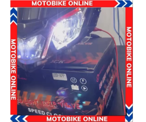 Pha đèn mẫu [NVM] gắn Ex150 2019 chỉnh bằng App Blueetooth