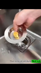 Bộ lọc rác bồn rửa chén inox không rỉ 3 trong 1 (loại dày) ngăn mùi hôi côn trùng