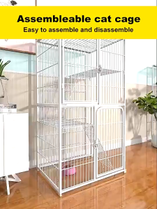 PAPAPET Cat Cage Large Platform for CatsMulti-Tier Cat House with Ramp Stackable & Sturdy Design Easy Assembly Indoor Villa