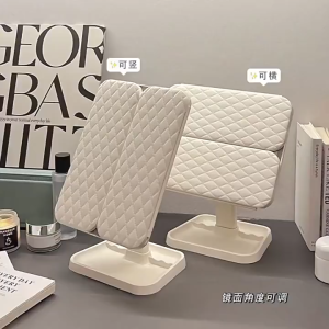 [SG Ready Stock] Foldable LED Makeup Mirror Desktop Make Up Beauty Dimmable 3 Tone Led Light Rechargeable Dresser Mirror