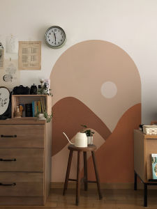 Retro Boho Style Wall Stickers Self Adhesive Art Mountain Landscape Decorative Cover up Hole Filling Living Room Coffee Table Background Wall Decals