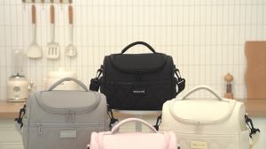 Curved Flap Bento Box Carrier Insulated Lunch Bag for Daily Commuting RH2576