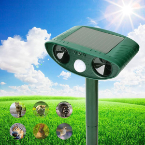 【Ready Stock】Solar Ultrasonic Animal Repellent Outdoor Deer Repellent Repel Cat Squirrel Deer Raccoon Skunk Rabbit Rat Dog Waterproof with Motion Detector for Garden Yard