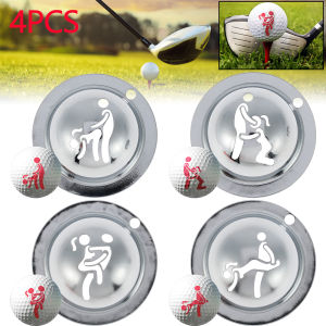 4Pcs Creative Funny Golf Ball Marker Stencil Stainless Steel Golf Ball Marker Custom Tool for DIY Accessories Golf Supplies