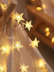 Fairy Lights with battery led star string lights for room decor outdoor 220V camping bedroom christmas decorative lights for birthday party indoor ceiling wedding lights halloween wall decorations around house door stops waterproof strip lights usb plug