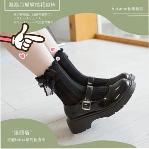 2342 KAOS KAKI WANITA TINGGI KAUS KAKI LOLITA model PITA - abg cewek cute WOMEN SOCKS bahan katun premium IMPORT