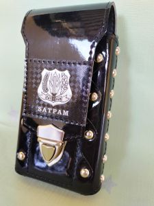 dompet hp pinggang satpam/tempat hp satpam silver
