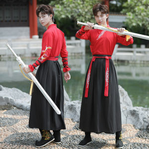 Ancient Costume Mens Hanfu Swordsman Scholar Performance Costume Graduation Photo Business Attire Ancient Tang Costume Stage Film and Television Drama Costume