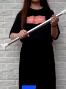 Adjustable telescopic clothes drying rod non perforated telescopic hanging shower curtain rod convenient curtain rod