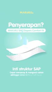 MAKUKU COMFORT+ EXTRA DRY SERIES POPOK BAYI TIPIS PANTS CELANA M34 L32 XL32 XXL28