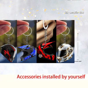4/3/1 racing helmet 2D flat acrylic keychain - car keychainretro extreme sports enthusiast pendant bag and car key decoration