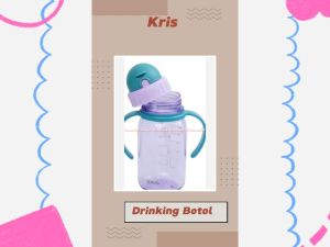 Kris 350ml Drinking Bottle Blue Flipstraw With Handle Botol Minum Dengan Pegangan Warna Biru Tua Biru Pink Krisbow Flip Straw