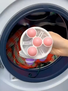 Túi lọc rác máy giặt hình phễu kèm quả bóng -Lưới lọc rác – lông – sợi vải máy giặt -Dụng cụ lọc cặn bẩn quần áo khi giặt