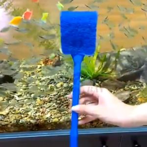 Aquarium Fish Tank 360 Angle Brush 40cm Long Handle Double Sided Cleaning Tools Algae Brush