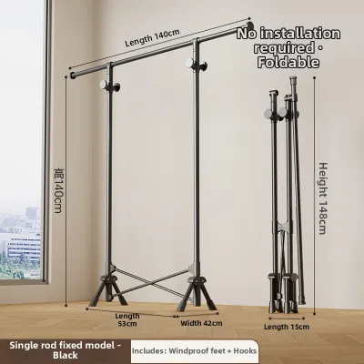 YIXUAN | Foldable Household Outdoor Indoor Mobile Clothes Drying Rack
