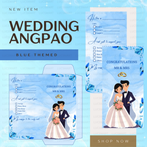 LUCSMART Wedding Money Envelope / Angpao BLUE THEMED ANGPAO