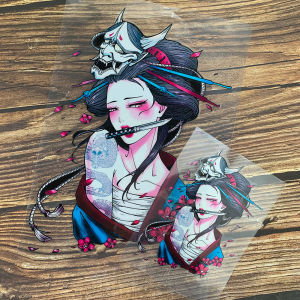 JDM Stickers Japanese Car Stickers Japanese Beauty Samurai Block Scratches Car Stickers Personality Fun Door Stickers Character Body Scratches Stickers Electric Car Decoration Stickers