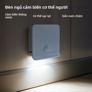Đèn LED Cảm Biến Chuyển Động Sạc USB Dán Từ Tính Dùng Cho Tủ Quần Áo Hành Lang Phòng Ngủ Nhà Bếp Cầu Thang Tủ Đồ