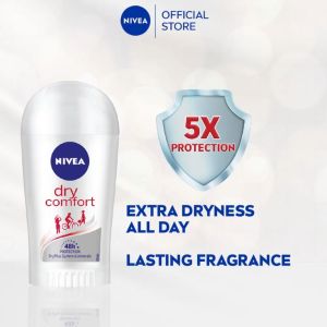 NIVEA Female Deodorant Dry Comfort Stick 50 ml / Triple Pack / Personal Care / Fresh / No Sweat / Perfume / Fragrance (Deodoran Perempuan)