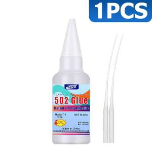 JXVX High-strength 502 Super Glue Instant Quick-drying Cyanoacrylate Adhesive Leather Rubber Glass Wood Metal Strong Bond Liquid Glue ToolAttach some precision distributors 20g1-5pcs.