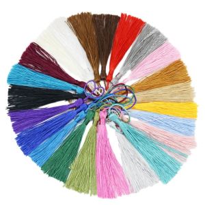 10PCS 8cm Tassel Fringe Trim Accessories for Jewelry Making Silk Satin Tassel Brush DIY Earrings Pendant Handmade Crafts Decor