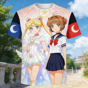 Bandai | 2026 Cardcaptor Sailor Moon Anime Graphic T Shirt Summer Mens Y2k Shirts Women t-shirts Casual Comfortable Trend Kids Tops