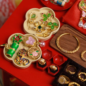 Miniature Jewelry Model Wedding Gifts Chinese Ancient Style Bracelet Jade Ring Dollhouse BJD Accessories Micro Scale Toys