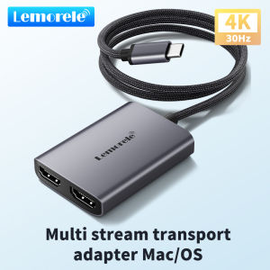 Lemorele | Lemorele HD20 4K USB C Hub for Macbook MST Docking Station Triple Display USB-C/A to 2x HDMI Aluminum Body Braided Cable