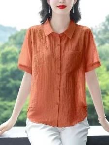 QIAOXIZI | Plus Size Slimming Youthful Short Sleeve Blouse