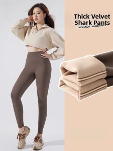 MiiOW | Plus Size Womens Yoga Pants Fleece Lined Thickened Sharkskin Fitness Trousers High Waist Warmth Exercise Long Pants MiiOW