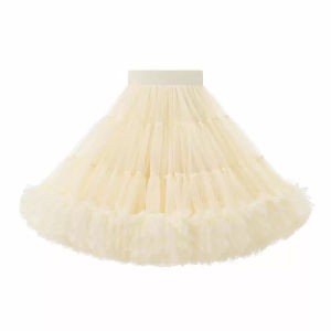 Christmas New Year Red Tulle Skirt Womens Adult Parent-Child Princess Skirt Girls Ballet Style Cake Skirt Spring Autumn
