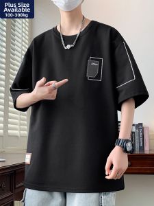 JIUSENBAO | Slim Fit Oversized Black Summer T-Shirt