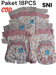 baju bayi paket 18pcs / 9 set baju bayi new born 0-6 bulan/ Beby set baju baju komplit baju set bayi baju bayi SNI  18pcs baju bayi pengrajin baju bayi sentral baju bayi baju bayi tiga motip baju bayi katun baju bayi kaos baju bayi kaos tebal baju bayi pe
