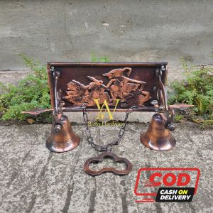 Bel Lonceng Pintu Rumah Kuningan Antik Motif Wayang Punokawan 1 pcs