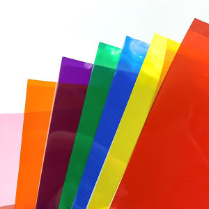 7pcs Bundle 7Colors Pack of Colorful Transparent Window Film Self Adhesive Glass Decoration Tint A4(20cm*30CM) Sample