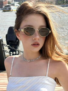 AIKENI | Vintage Luxury Round Sunglasses UV Protection Brown