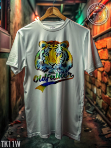 เสื้อยืดคอกลมแขนสั้น ผ้าTK พิมพ์ระบบ Sublimation นุ่ม สวมใส่ สบาย ระบายอากาศไม่ร้อน ( รหัสสินค้า TK 11 )