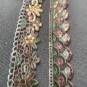 2m/6.56ft Each Pack Big 4.0cm Wide Lace Sequin Trim Fabric Sewing Curtain Flower Accessory Handmade DIY Craft Ribbons Decoration