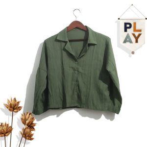 Kemeja Lengan Balon Lidya Blouse Bahan Lady Crush