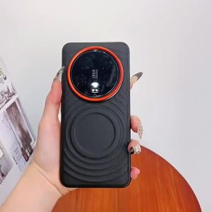 Wave Texture Leather Case for Xiaomi 17 Pro Max 16 15 14 Ultra 15s Magnetic For Magsafe Cover with Metal Camera Frame Protection