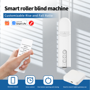 ZigBee Smart Roller Blind Motor ，Solar panels， Bead Curtain Pull Cord Driver Automatic Opener Compatible with Alexa Google Home
