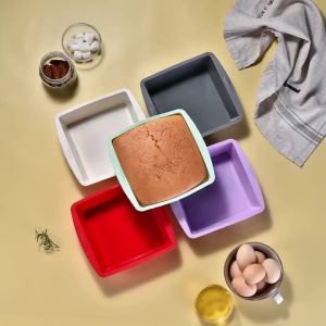 1/4 Khuôn Làm Bánh Vuông Silicon Dễ Dàng Tháo Rời Thân Thiện Với Môi Trường Chảo Nướng Bánh Bền Dụng Cụ Nhà Bếp Để Sử Dụng Tại Nhà