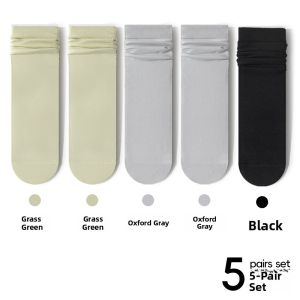 Miiow | Womens Long Cotton Socks Breathable Moisture Wicking Mid-Calf Pure Color Antibacterial Odor Control Soft Comfortable Socks